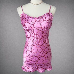 Y2K Victoria’s Secret Rose Print Satin Slip Dress